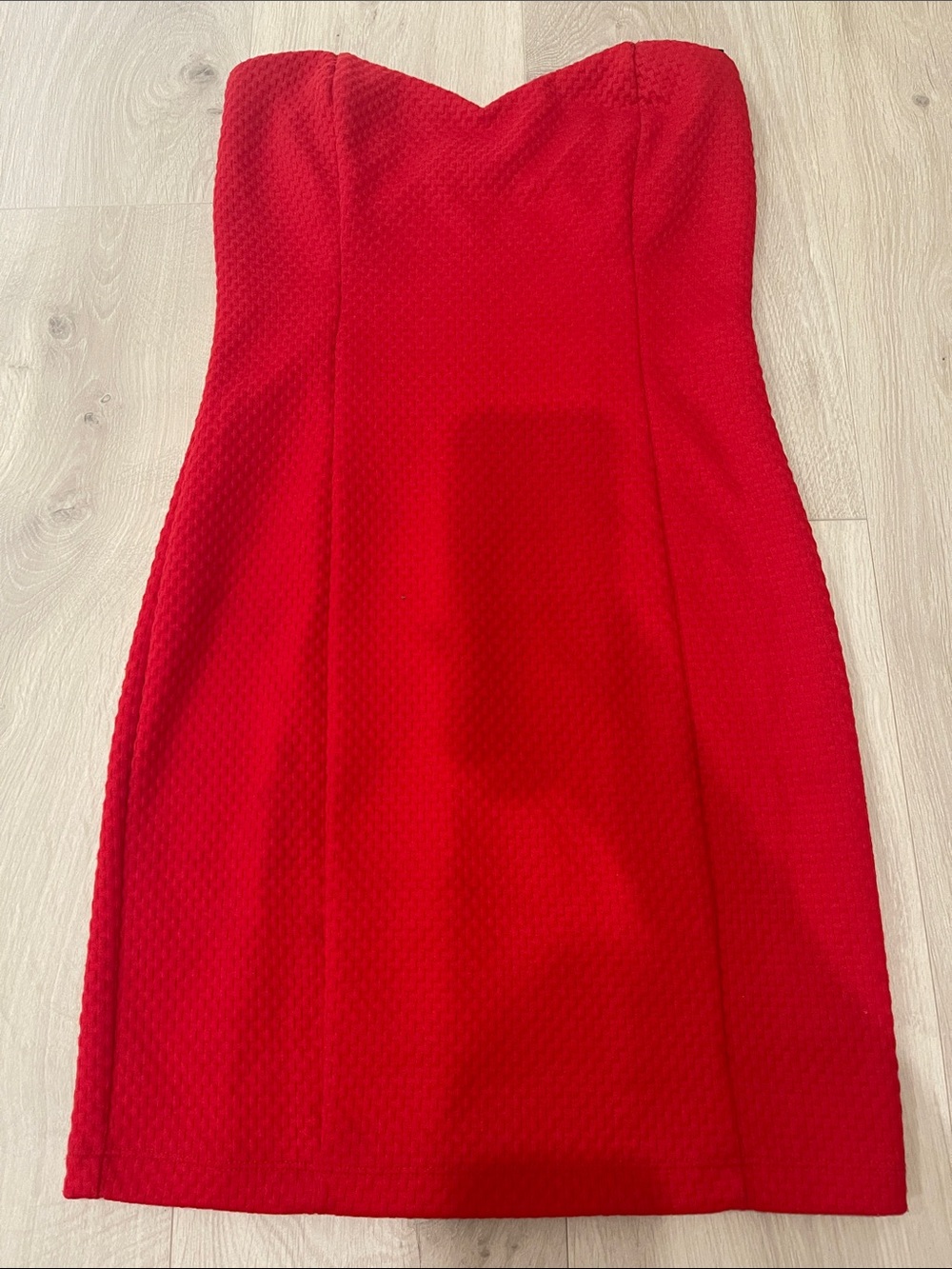 Forever 21 Red Strapless Sheath Dress